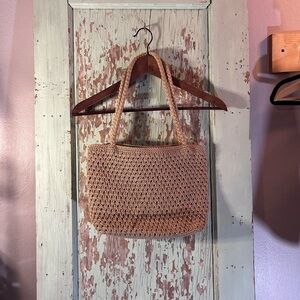 Lina woven tan handbag